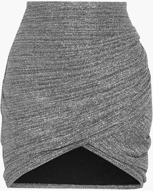 IRO Brendal Wrap-Effect Lamé Mini Skirt - Gray