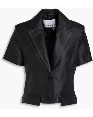 REMAIN Birger Christensen Leather Jacket - Black