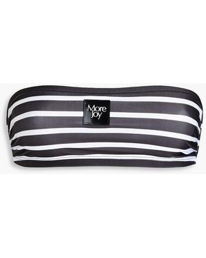 More Joy Gestreiftes bandeau-bikini-oberteil - Schwarz