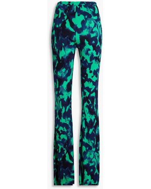 Diane von Furstenberg Brooklyn Printed Stretch-jersey Flared Trousers - Blue