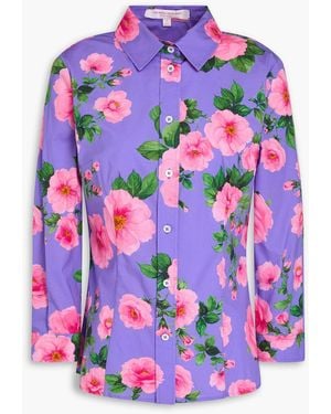 Carolina Herrera Floral-Print Cotton-Blend Poplin Shirt - Pink