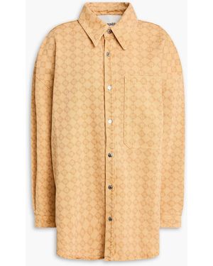 Nanushka Tristo Printed Denim Shirt Jacket - Natural