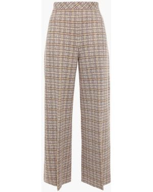 Rosetta Getty Cropped hose mit weitem bein aus stretch-ponte mit karomuster - Natur