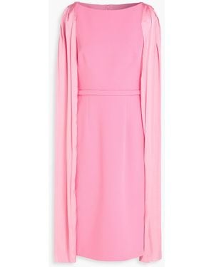 Safiyaa Essiah Cape-Effect Crepe And Satin Midi Dress - Pink