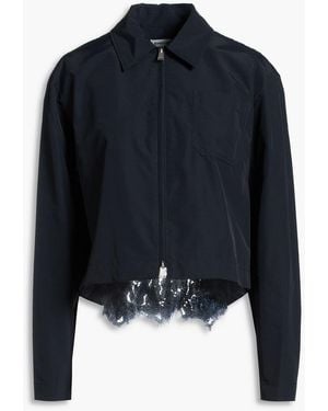 Jonathan Simkhai Edison Guipure Lace-paneled Cotton-blend Jacket - Blue