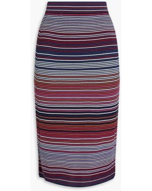 Missoni Striped Ribbed Cotton-blend Pencil Skirt - Red