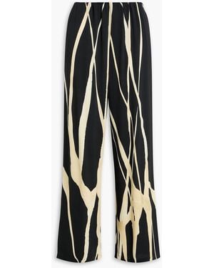 Nanushka Brenda Printed Cupro And Cotton-blend Straight-leg Trousers - Black