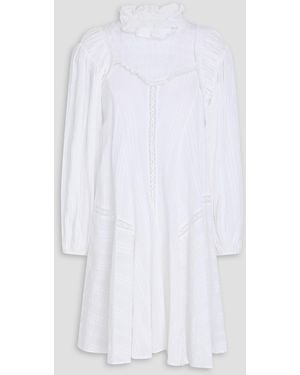Isabel Marant Crochet-trimmed Cotton-blend Mini Dress - White
