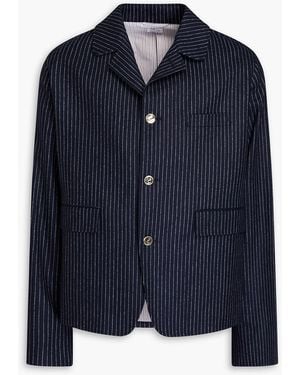 Thom Browne Jacke aus flanell aus einer woll-kaschmirmischung mit nadelstreifen - Blau