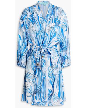 Melissa Odabash Bethany Printed Voile Coverup - Blue