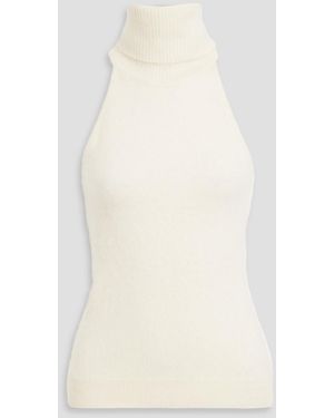Autumn Cashmere Brushed Cashmere Turtleneck Top - Natural