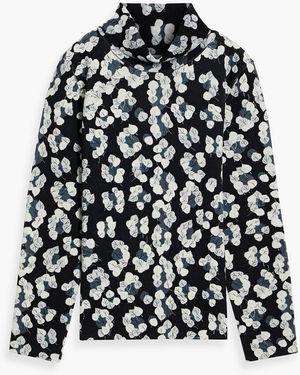 Aztech Mountain Printed Wool Turtleneck Top - Black