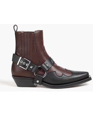 Ganni Buckled Cowboy Boots - Brown