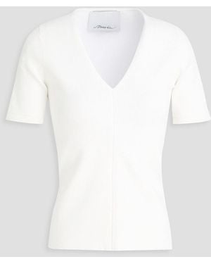3.1 Phillip Lim Ribbed-Knit Top - White