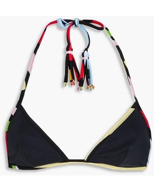 Emilio Pucci Triangel-bikini-oberteil mit troddeln - Schwarz