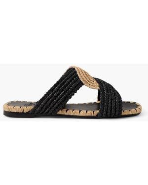 Castañer Prado Raffia Slides - Black