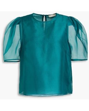 Ulla Johnson Lana Silk-organza Blouse - Green