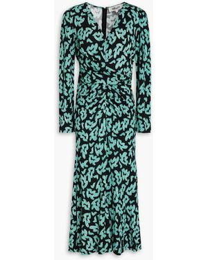 【Diane von Furstenberg】 Timmyプリントミディドレス DIANE VON FURSTENBERG Timmy floral-print jersey midi dress