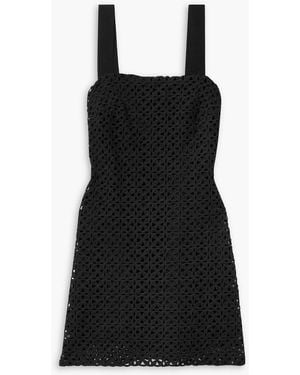 Miguelina Kira Crocheted Cotton Mini Dress - Black