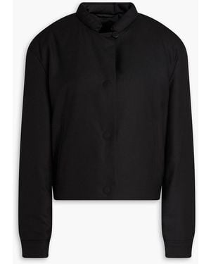 Theory Reversible Flannel Bomber Jacket - Black