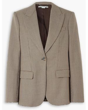 Stella McCartney Oversized Houndstooth Wool Blazer - Brown