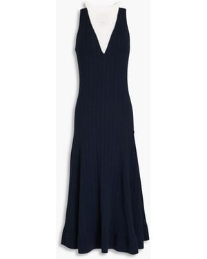 3.1 Phillip Lim Layered Waffle-Knit And Ribbed Lyocell-Blend Midi Dress - Blue