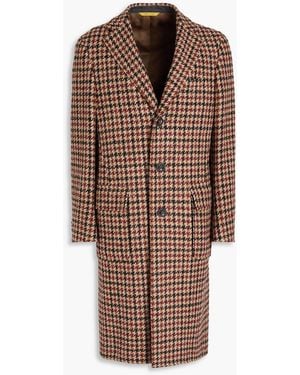 Canali Wool-Blend Tweed Coat - Brown