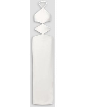 Monot Cutout Crepe Halterneck Gown - White