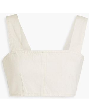 Triarchy Cropped Cotton And Lyocell-blend Drill Top - White