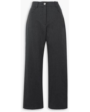 BEARE PARK Wool Straight-leg Pants - Black