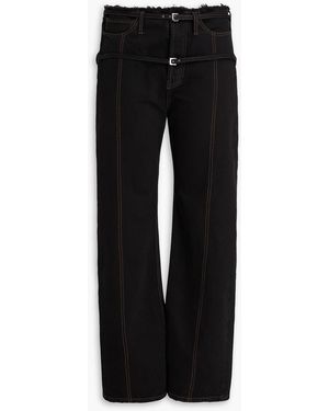 Jacquemus Caraco hoch sitzende jeans mit geradem bein, gürtel und fransen - Schwarz