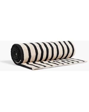 TOTEME Striped Cotton-terry Beach Towel - Black
