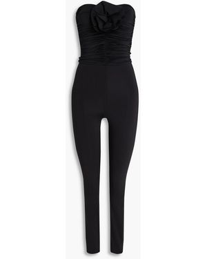Maygel Coronel Matuna Strapless Satin-Jersey Jumpsuit - Black