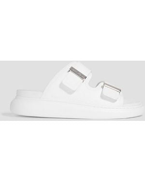 McQueen Hybrid Buckled Rubber Slides - White