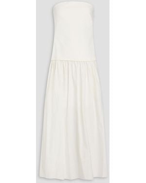 Rag & Bone Irina Strapless Ponte And Poplin Midi Dress - White