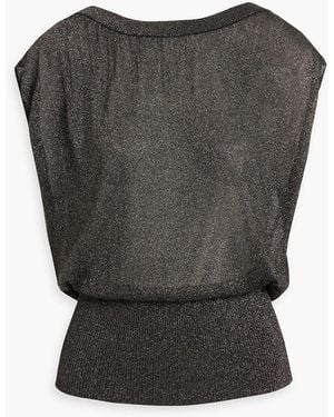 Zimmermann Metallic Stretch-Knit Top - Black