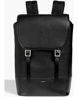 Sandro Smooth And Pebbled-Leather Backpack - Black
