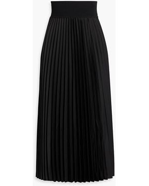 Jonathan Simkhai Melanie Pleated Satin Midi Skirt - Black