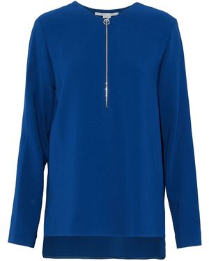 Stella McCartney Arlesa Zip-Detailed Stretch-Cady Top - Blue