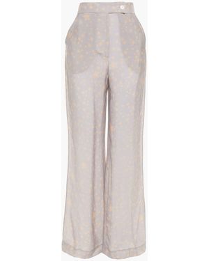 Acne Studios Printed Cupro Flared Trousers - Purple