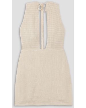 Savannah Morrow Altyn Crinkled Silk And Bamboo-blend Mini Dress - Natural
