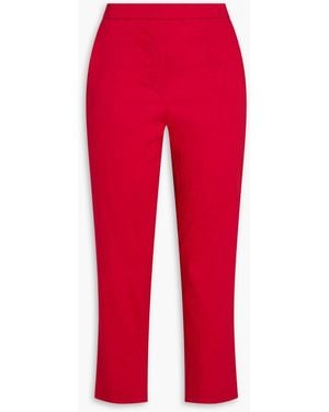 Theory Treeca Cropped Linen-blend Tapered Trousers