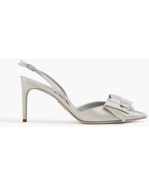 Rene Caovilla Slingback-pumps aus satin mit verzierung - Mettallic