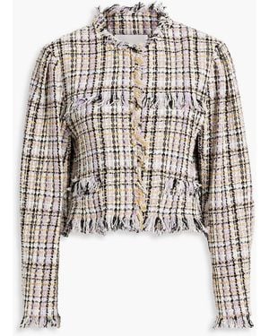 Isabel Marant Nameo Cropped Fringed Cotton-blend Tweed Jacket - White