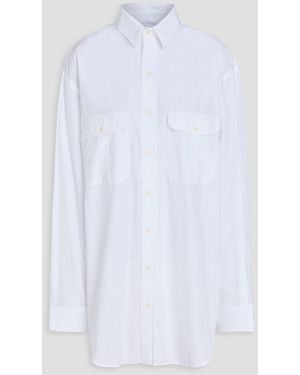 Wardrobe NYC Cotton-Poplin Mini Shirt Dress - White