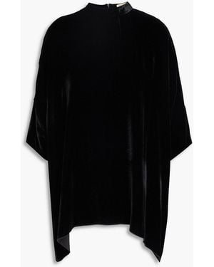 Gentry Portofino Oversized Velvet Tunic - Black