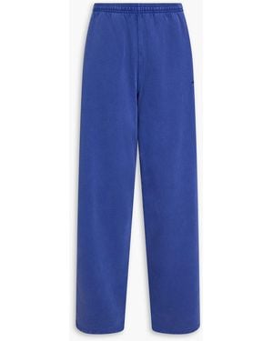T By Alexander Wang Cotton-fleece Tapered Trousers - Blue