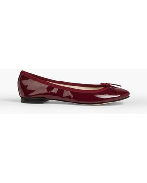Repetto Cendrillon Bow-Embellished Patent-Leather Ballet Flats - Red