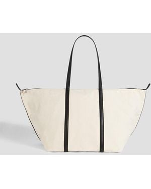 TOTEME Leather-trimmed Canvas Weekend Bag - Blue