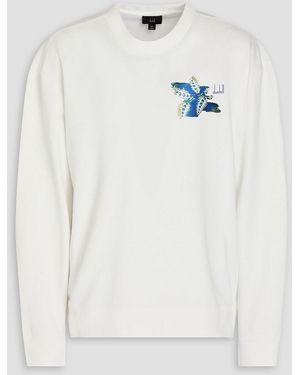 dunhill Embroidered French Cotton-terry Sweatshirt - White